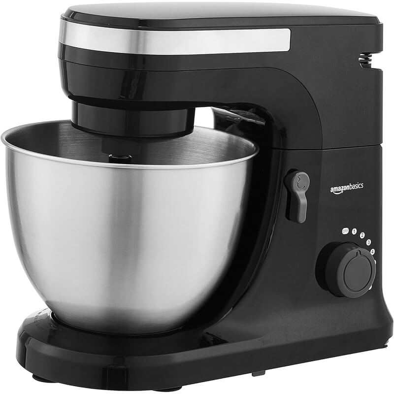 Küchenmaschine, Teigmaschine, Knetmaschine, Standmixer - Marke Amazon Basics 800 Watt mit Zubehör – Bild 2